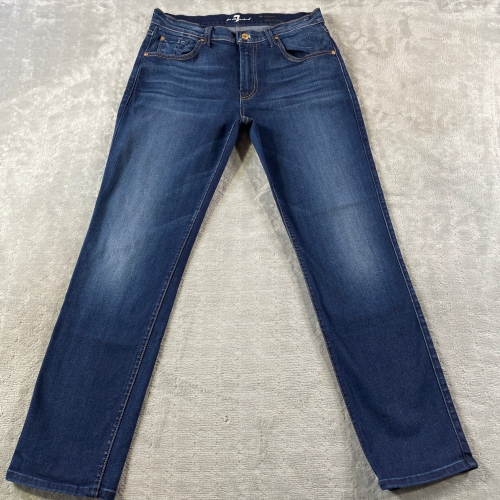7 For All Mankind Jeans Womens 28 Dark Wash The Relaxed Skinny Denim‎ Whiskers